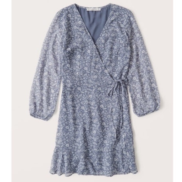 Abercrombie Blue Wrap Dress - Picture 3 of 6